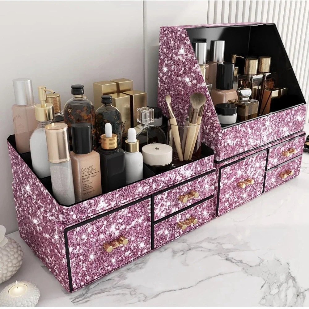Rewallpaper 15.8inx23ft Pink Glitter Peel And Stick Wallpaper